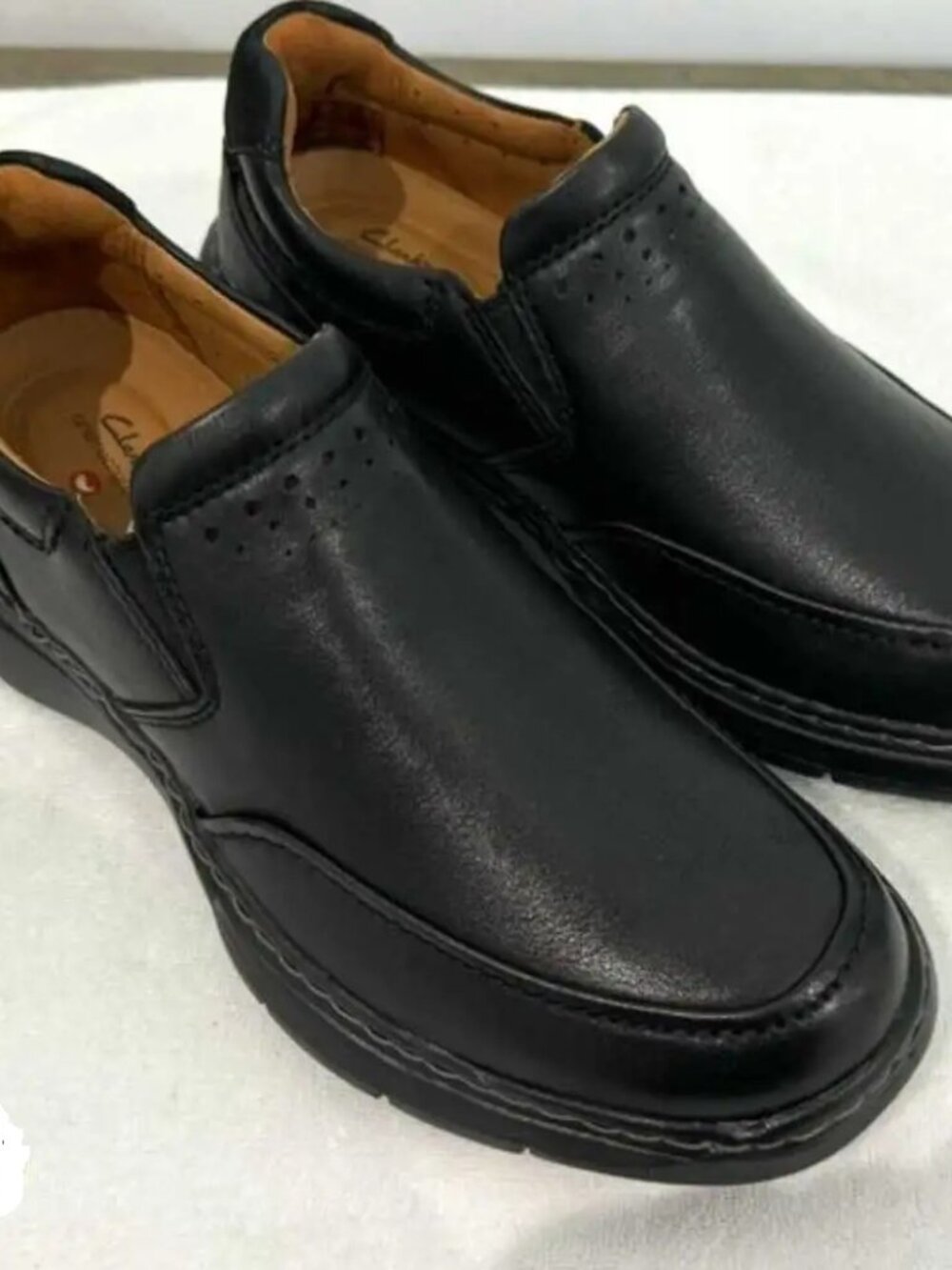 Men's Black Leather Loafers Slip On